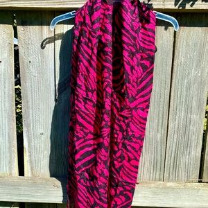 Pink and Black Zebra Print Scarf
